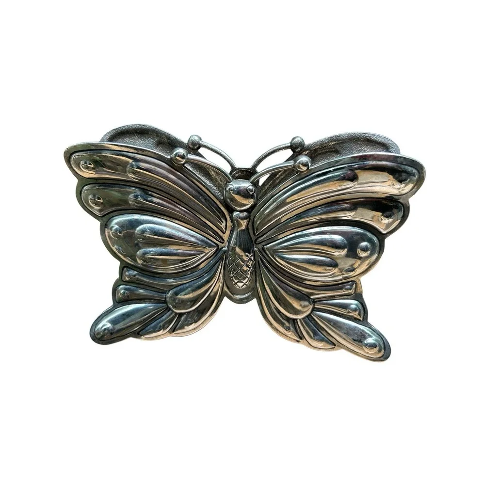 Vintage Goldinger Silver Plated Butterfly Napkin Holder # 6696‎ MCM